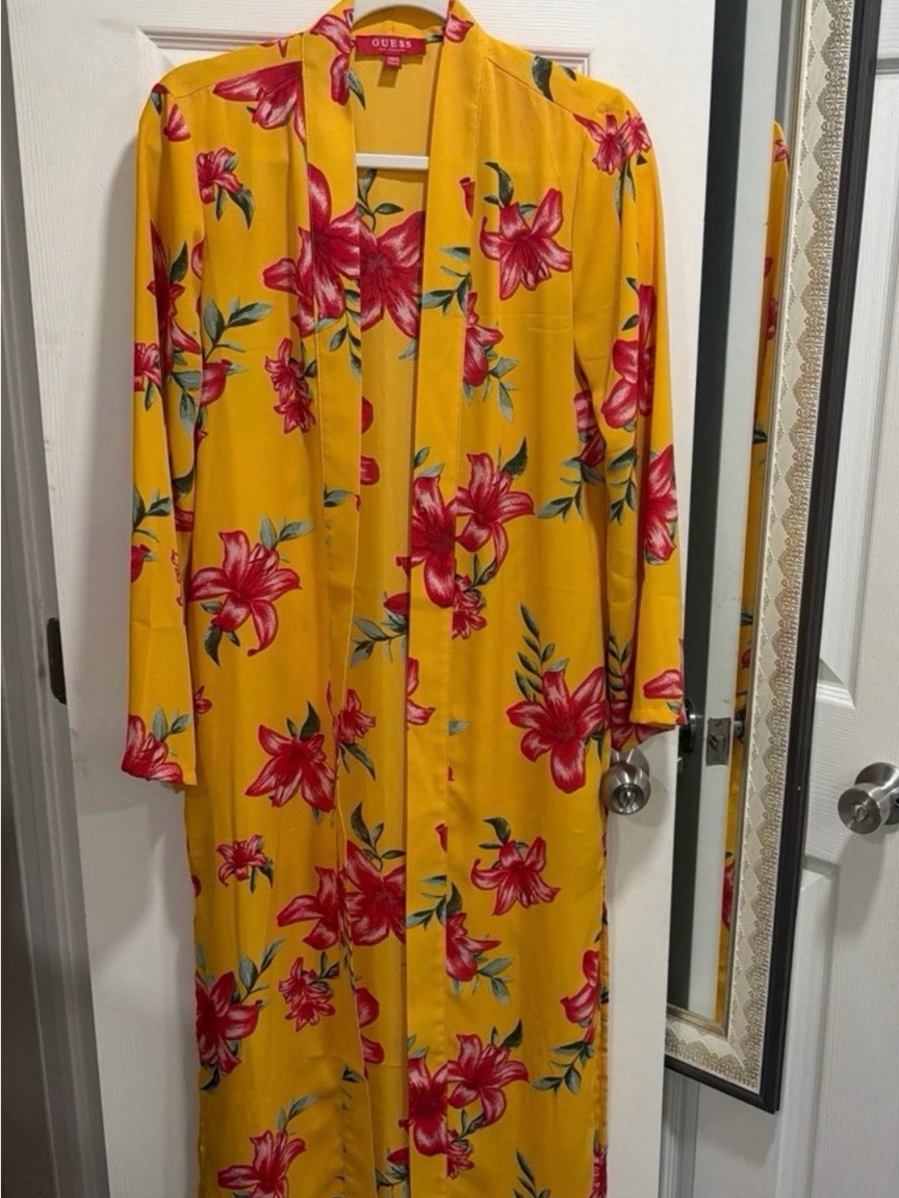 GUESS Yellow  with Pink Floral Print cardigan